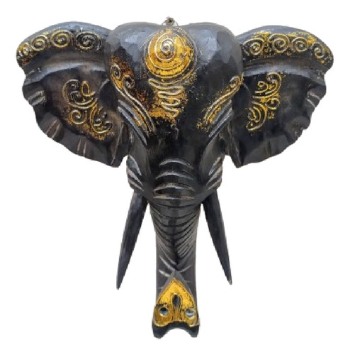 Mascara Elefante De Pared 30 Cm Madera Teka De Indonesia