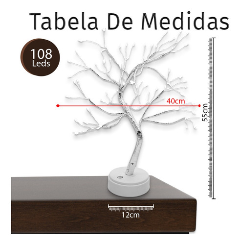 Imagem 7 de 7 de Linha Lumiere - Luminaria Arvore Paris 108 Leds Dc50