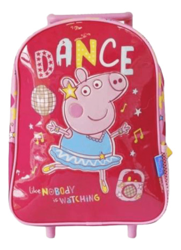 Mochila Peppa Pig Con Carro 30cms Original Rueditas