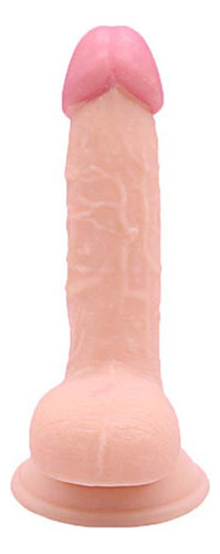 Pene realista con ventosa y glande de 18,5 cm