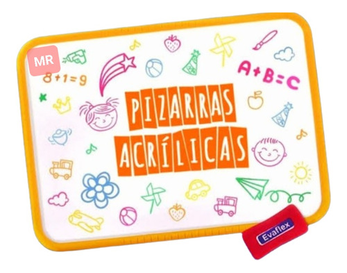 Pizarra Acrílica Educativos Evaflex Con Borrador Para Niños