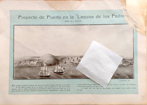 Lámina Proyecto Puerto Mar Del Plata Armanino 1857