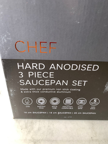 Conjunto 3 Panelas M&s Chef Hard Anodised