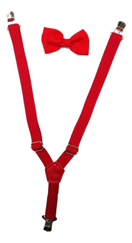 Kit Suspensório E Gravata Borboleta Infantil Cores Cor Vermelho