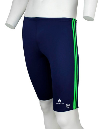 Traje De Baño Cab. Liso Side Binding Jammer Marino/ver Limon