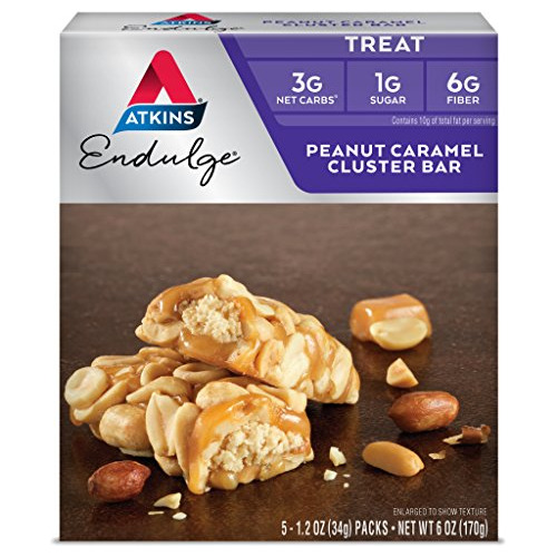 Atkins Peanut Caramel Cluster Bar, Postre Favorito, Alto Con