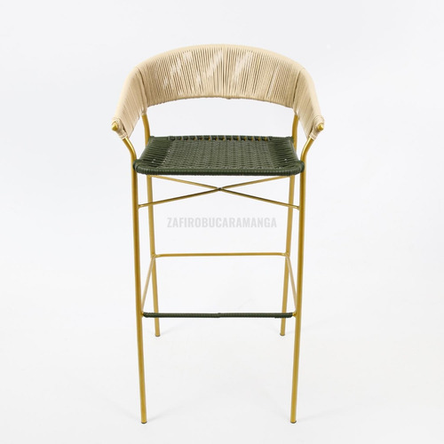 Silla De Barra Artesanal Tejida En Mimbre