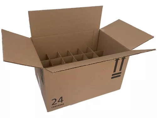 Caja de Cartón 38x24,5x24 cm Canal Sencillo (24 botellas de cerveza) - Cajas  y Precintos