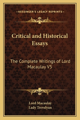 Libro Critical And Historical Essays: The Complete Writin...