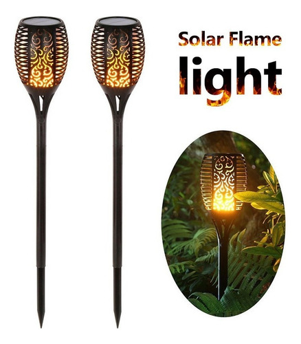 Lampara Antorcha Solar Led Flama Luz 51 Cm. / Disparo