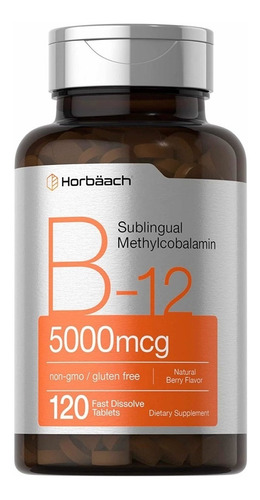 Imagen 1 de 3 de Vitamina B12 Sublingual 5000mcg 120 Tabletas Hecho En Usa