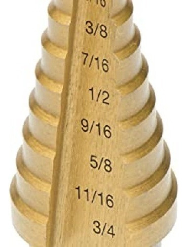 Juego 3 Broca Conica Escalonada Sae Acero Hs Titanio Estuche