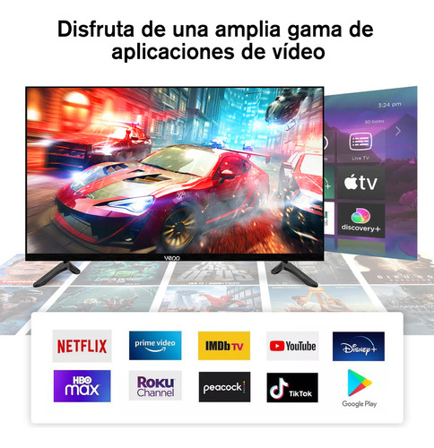 1sow® Smart Tv Pantalla 43 Pulgadas Dled Android Netflix Youtube Disney+ Hulu Negro 127/220v Full Hd Hdmi Dolby Audio 2k