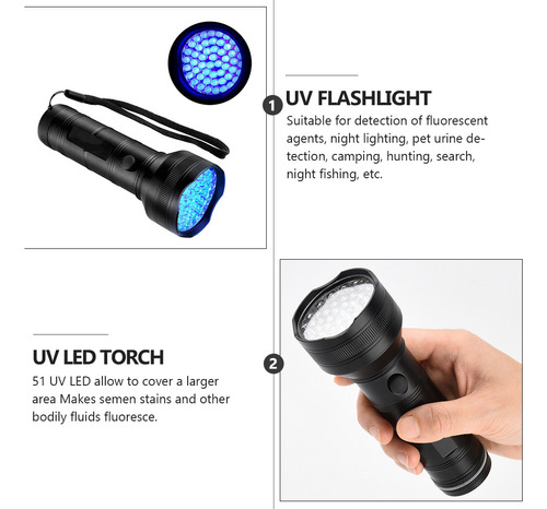 Lanterna De 51 Leds Luz Preta Luz Uv Lanterna Luz Negra