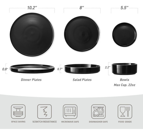 Juego De Platos Y Cuencos Famiware Nebula, 12 Piezas Juegos
