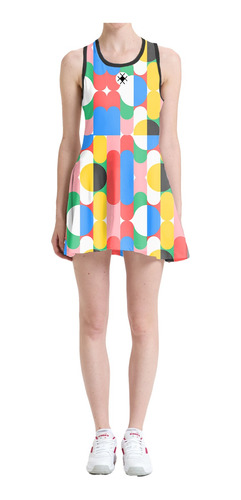 Imagem 3 de 6 de Vestido Beach Tennis C/ Shorts Colorido Vintage Beachwear