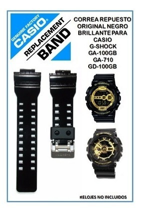 Correa Casio G-shock Ga-100gb Negro Brillante Original