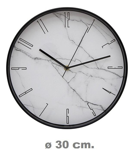 Reloj De Pared Simil Marmol Diametro 30cm Diseño Vgo Fact A
