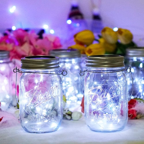 Solar Mason Jar Light Lids 10 Pack 20 Led Fairy String Light