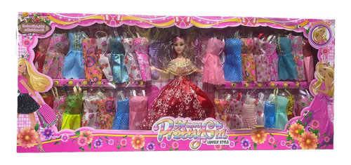 Muñeca Barbie Con 36 Vestidos Y Accesorios