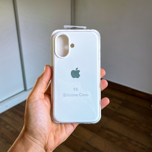 Funda Silicona Iphone 16 Silicone Case Blanco Lisa