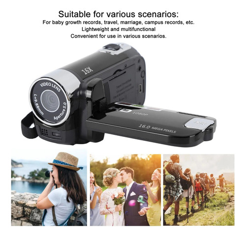 Videocámara 1080p 16mp, Grabadora De Vídeo, Cámara Digital D