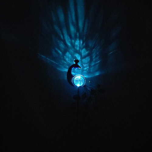 Luz Solar De Estaca Para Jardín De Pavo Real Luces Solares