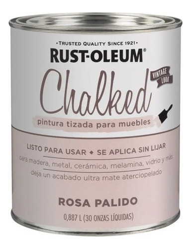 Protección Rust-Oleum Chalked para no alpica color rosa pálido 887mL