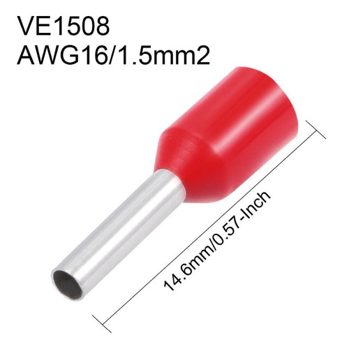 Terminal Tubular Pre Aislado Ve1508 Rojo X 40un.