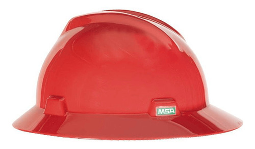 Casco Msa V Gard Sombrero Rojo 298003 - Sin Arnés - Liquidac