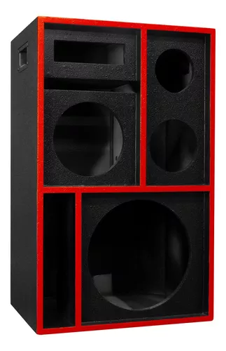 Caixa Bob Residencial 4 vias 1x12'' + 1x8'' + 1 Corneta + 1 Tweeter Vazia