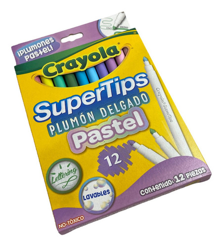 Marcadores Plumones Crayola Super Tips Pastel 12 Colores