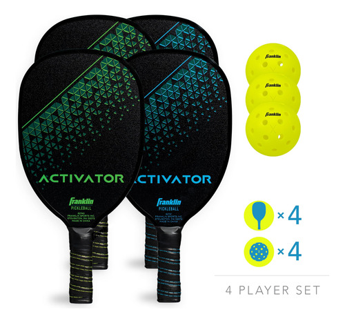 Conjunto De Pás Pickleball Franklin Sports Wooden Para 4 Jog
