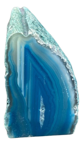 Hermosa Agata Geoda,  Azul Turquesa Obscuro 125 G,6x3cm