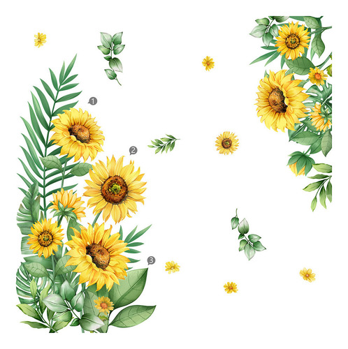Tee Pegatinas De Pared Con Diseño De Plantas, Flores Y