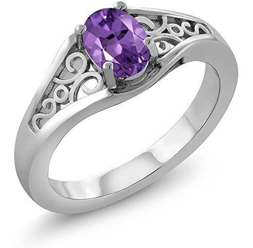 Gem Stone King Purple Amatista 925 Joyas De Plata Esterlina 