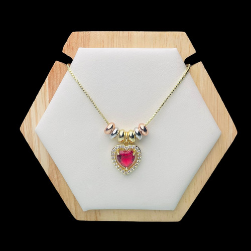 Semanario Corazón. Oo Laminado. Accesorios Para Dama. Corazón Rojo
