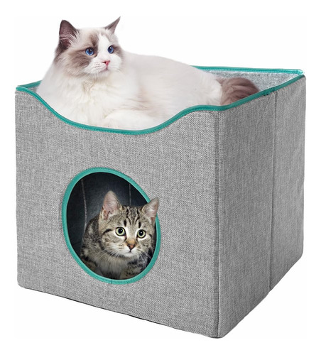 Jongee Cat Cube House - Condominio Plegable Para Gatos Con C