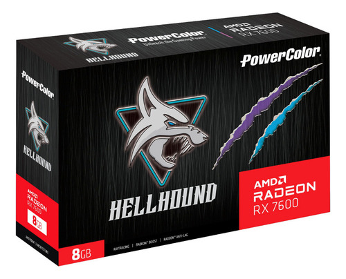 Placa De Video Amd Powercolor Hellhound Rx 7600 8gb Gddr6 Oc