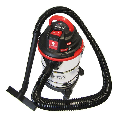 Imagen 5 de 10 de Aspiradora De tacho Pektra PKTVC90 15L plateada, negra y roja 220V-240V 50Hz