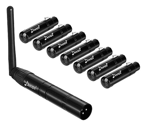 Donner 8pcs Black Dmx512 Dmx Dfi Dj 2.4g Wireless 7 Receptor