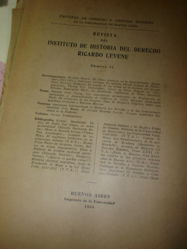 Revista  Instituto De Historia Derecho R.levene  Akko