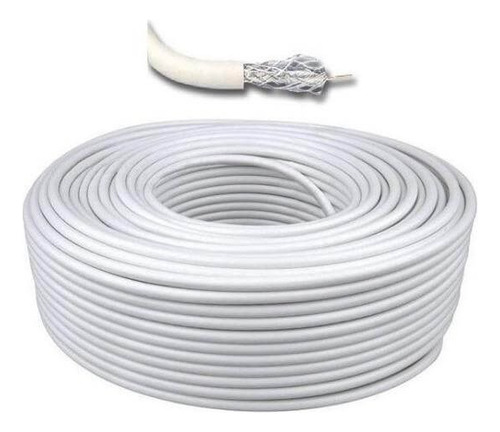 Cable Coaxil Rg 06 -60% Blanco X Rollo De 100mts