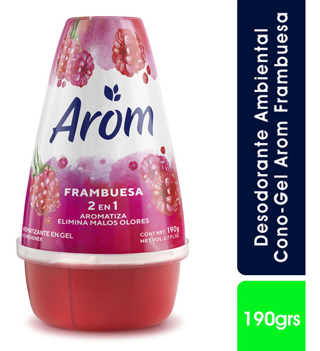Imagen 1 de 2 de Desodorante Ambiental Cono Gel Arom Frambuesa 190g