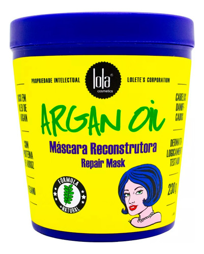 Lola Argan Oil Kit Reconstructor Shampoo Mascara Reparador