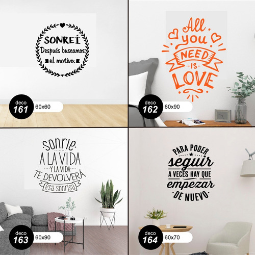 Imagen 6 de 10 de Vinilos Decorativos De Pared - Frases Inspiradoras