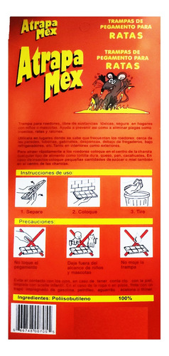 10 Pack C/2 Trampas De Pegamento Para Rata Atrapamex