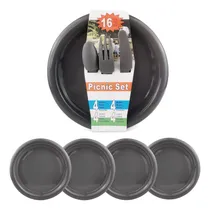 Comprar Platos De Plástico De 16 Piezas, Platos De Vajilla Ultradura