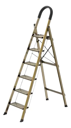 Escalera Tijera Aluminio Reforzada 6 Escalones - Plegable