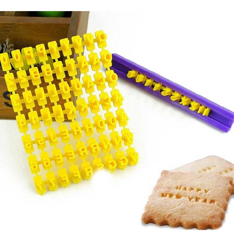 Imagem 2 de 7 de Carimbo Marcador Letras Pasta Americana Biscoito Sem Frete